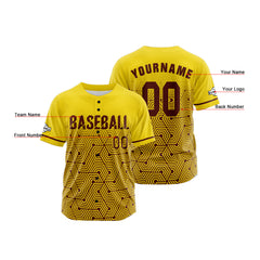 Benutzerdefiniert Gelb Baseball Uniformen Drucken für Jungs Mädchen und Kinder Machen Ihr Team Mehr Vielfältig