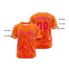 Benutzerdefiniert Orange Baseball Uniformen Drucken für Jungs Mädchen und Kinder Machen Ihr Team Mehr Vielfältig
