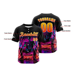 Benutzerdefiniert Schwarz Orange Baseball Uniformen Drucken für Jungs Mädchen und Kinder Machen Ihr Team Mehr Vielfältig