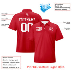 Benutzerdefinierte Rot Weiß Fußball Polo-Shirts Fügen Sie Ihr Einzigartiges hinzu Logo/Name/Nummer