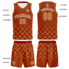 Benutzerdefinierter Verbrennt Orange Basketball Jersey Uniform Anzug gedruckt Ihr Logo Name Nummer