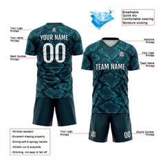 Benutzerdefinierte Dunkelgrün Fußball Trikots für Männer Frauen Personalisierte Fußball Uniformen für Erwachsene und Kind