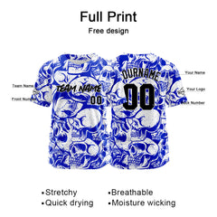 Benutzerdefinierte Baseball Jersey Personalisierte Baseball Shirt genäht und Druck Royal& Weiß