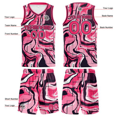 Benutzerdefinierter Rosa Basketball Jersey Uniform Anzug gedruckt Ihr Logo Name Nummer