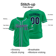 Benutzerdefinierte Authentisch Baseball-Trikot Grün Netz