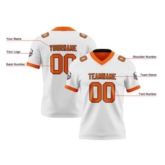 Benutzerdefinierte Weiß Orange Reversibel Genäht Fußball Trikot Personalisierte Fußball Shirts für Männer gedruckt Team Name Nummer Logo