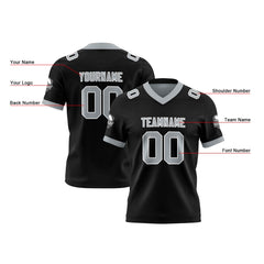 Benutzerdefinierte Schwarz Grau Reversibel Genäht Fußball Trikot Personalisierte Fußball Shirts für Männer gedruckt Team Name Nummer Logo