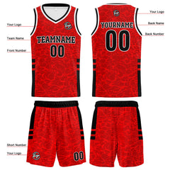Benutzerdefinierter Rot Basketball Jersey Uniform Anzug gedruckt Ihr Logo Name Nummer