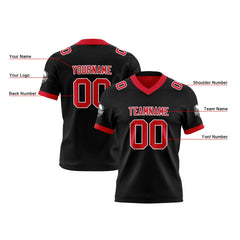 Benutzerdefinierte Schwarz Rot Reversibel Genäht Fußball Trikot Personalisierte Fußball Shirts für Männer gedruckt Team Name Nummer Logo
