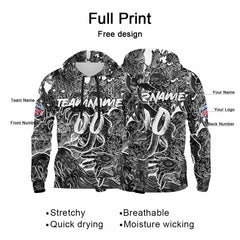 Benutzerdefinierter Sweatshirt-Hoodie für Mann, Frau, Mädchen, Junge. Drucken Sie Ihr Logo, Ihren Namen und Ihre Nummer Schwarz