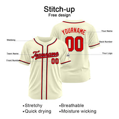 Benutzerdefinierte Authentisch Baseball-Trikot Creme Netz