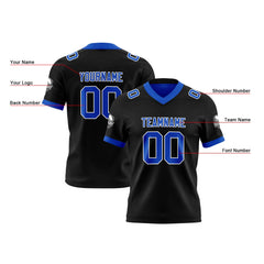 Benutzerdefinierte Schwarz Royal Reversibel Genäht Fußball Trikot Personalisierte Fußball Shirts für Männer gedruckt Team Name Nummer Logo