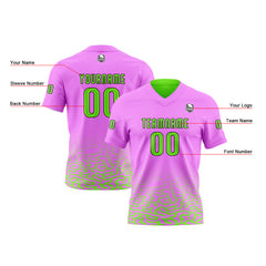 Benutzerdefinierte Grün Rosa Reversibel Fußball Trikot Personalisierte Gradient Fußball Shirts für Männer gedruckt Team Name Nummer Logo