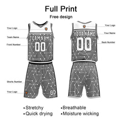 Benutzerdefinierter Weiß Schwarz Basketball Jersey Uniform Anzug gedruckt Ihr Logo Name Nummer