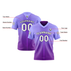 Benutzerdefinierte Lila Reversibel Fußball Trikot Personalisierte Gradient Fußball Shirts für Männer gedruckt Team Name Nummer Logo