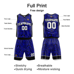 Benutzerdefinierte Royal Reversible Basketball Jersey Personalisierte Name Nummernlogo drucken