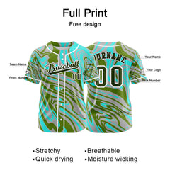 Benutzerdefiniert Grün Baseball Uniformen Drucken für Jungs Mädchen und Kinder Machen Ihr Team Mehr Vielfältig