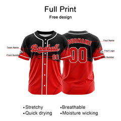 Benutzerdefiniert Rot Baseball Uniformen Drucken für Jungs Mädchen und Kinder Machen Ihr Team Mehr Vielfältig