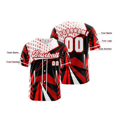Benutzerdefiniert Rot Baseball Uniformen Drucken für Jungs Mädchen und Kinder Machen Ihr Team Mehr Vielfältig