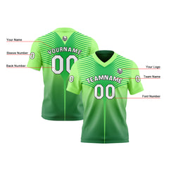 Benutzerdefinierte Grün Reversibel Fußball Trikot Personalisierte Gradient Fußball Shirts für Männer gedruckt Team Name Nummer Logo