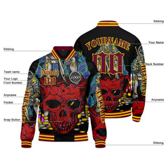 Maßgeschneiderte Rot Letterman Varsity Jacket Individuelle Stickerei Druck nach Ihrem Wunsch