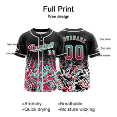 Benutzerdefiniert Schwarz Rot Baseball Uniformen Drucken für Jungs Mädchen und Kinder Machen Ihr Team Mehr Vielfältig