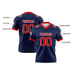 Benutzerdefinierte Marine Rot Fußball Trikots Personalisierter Name Nummer Logo