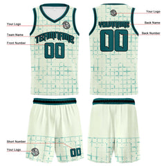 Benutzerdefinierte Hellgrün Reversible Basketball Jersey Personalisierte Print Name Nummer Logo