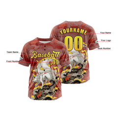 Benutzerdefiniert Rot Baseball Uniformen Drucken für Jungs Mädchen und Kinder Machen Ihr Team Mehr Vielfältig