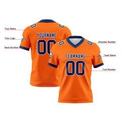 Benutzerdefinierte Orange Blau Fußball Trikots Personalisierter Name Nummer Logo