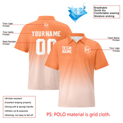 Benutzerdefinierte Lichtorange Lichtrosa Fußball Gradient Polo-Shirts Fügen Sie Ihr Einzigartiges hinzu Logo/Name/Nummer