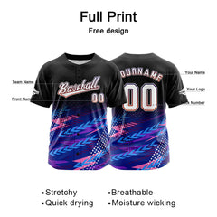 Benutzerdefiniert Schwarz Blau Baseball Uniformen Drucken für Jungs Mädchen und Kinder Machen Ihr Team Mehr Vielfältig