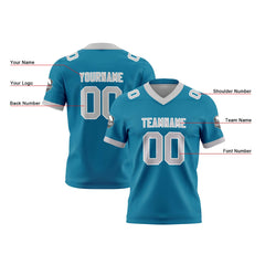 Benutzerdefinierte Aqua Grau Reversibel Genäht Fußball Trikot Personalisierte Fußball Shirts für Männer gedruckt Team Name Nummer Logo
