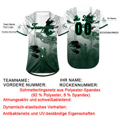 Benutzerdefiniert Grün Weiß Personalisierter Baseball Jersey mit Farbverlauf Team Uniform mit Namen und Nummer
