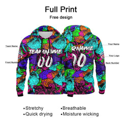 Benutzerdefinierter Sweatshirt-Hoodie für Mann, Frau, Mädchen, Junge. Drucken Sie Ihr Logo, Ihren Namen und Ihre Nummer Teal&Rose