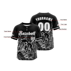 Benutzerdefiniert Schwarz Baseball Uniformen Drucken für Jungs Mädchen und Kinder Machen Ihr Team Mehr Vielfältig