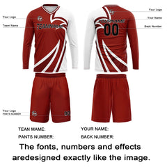 Kundenspezifisches Rot Basketball Fußball Schießen langes T-Shirt für Erwachsene und Kinder