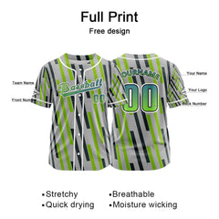 Benutzerdefiniert Grau Grün Baseball Uniformen Drucken für Jungs Mädchen und Kinder Machen Ihr Team Mehr Vielfältig