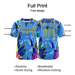 Benutzerdefiniert Blau Baseball Uniformen Drucken für Jungs Mädchen und Kinder Machen Ihr Team Mehr Vielfältig