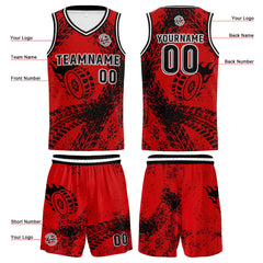 Benutzerdefinierter Rot Basketball Jersey Uniform Anzug gedruckt Ihr Logo Name Nummer