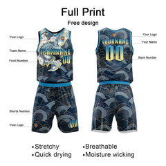 Benutzerdefinierter Marine Basketball Jersey Uniform Anzug gedruckt Ihr Logo Name Nummer