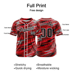 Benutzerdefiniert Rot Baseball Uniformen Drucken für Jungs Mädchen und Kinder Machen Ihr Team Mehr Vielfältig