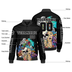 Maßgeschneiderte Grau Letterman Varsity Jacket Individuelle Stickerei Druck nach Ihrem Wunsch