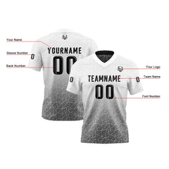 Benutzerdefinierte Schwarz Weiß Reversibel Fußball Trikot Personalisierte Gradient Fußball Shirts für Männer gedruckt Team Name Nummer Logo