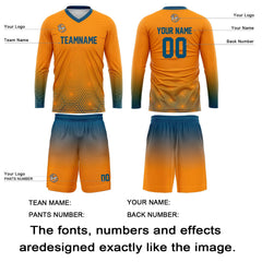 Kundenspezifisches Blau Orange Basketball Fußball Schießen langes T-Shirt für Erwachsene und Kinder