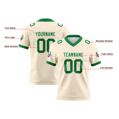 Benutzerdefinierte Creme Grün Fußball Trikots Personalisierter Name Nummer Logo