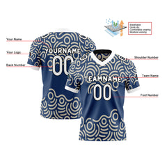 Benutzerdefinierte Blau Weiß Reversibel Fußball Trikot Personalisierte Gradient Fußball Shirts für Männer gedruckt Team Name Nummer Logo