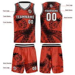 Benutzerdefinierter Vermilion Basketball Jersey Uniform Anzug gedruckt Ihr Logo Name Nummer