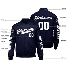 Maßgeschneiderte Marine Letterman Varsity Jacket Individuelle Stickerei Druck nach Ihrem Wunsch