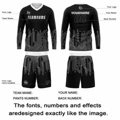 Kundenspezifisches Schwarz Weiß Basketball Fußball Schießen langes T-Shirt für Erwachsene und Kinder